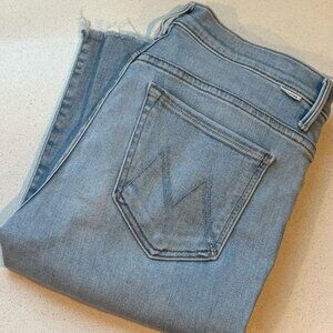 MOTHER Weekender Frayed Flare Jeans in Mood Ring